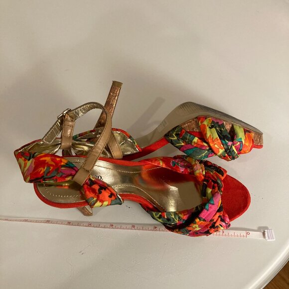 Style & Co. Vibrant Floral Print Knot Open Toe Heels - Size 5.5 - Picture 4 of 11